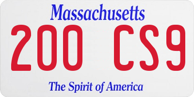MA license plate 200CS9