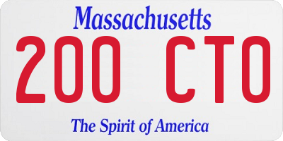 MA license plate 200CT0