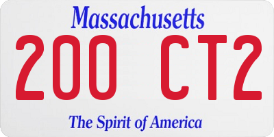 MA license plate 200CT2