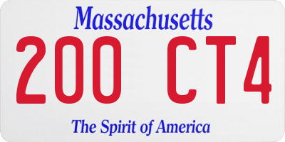 MA license plate 200CT4