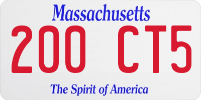 MA license plate 200CT5
