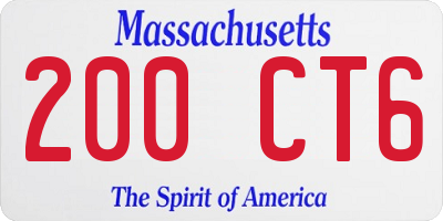MA license plate 200CT6