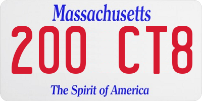 MA license plate 200CT8