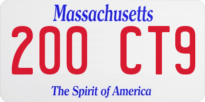 MA license plate 200CT9