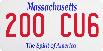 MA license plate 200CU6