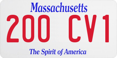 MA license plate 200CV1