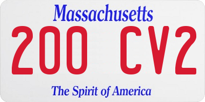 MA license plate 200CV2