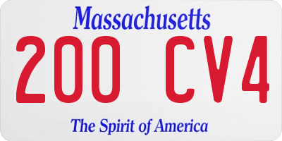 MA license plate 200CV4