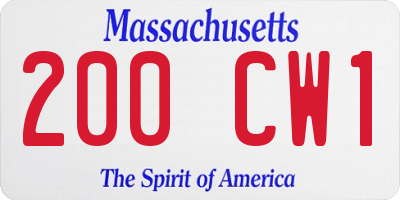 MA license plate 200CW1