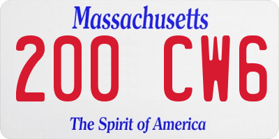 MA license plate 200CW6