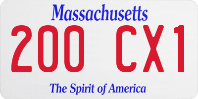 MA license plate 200CX1