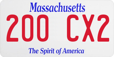 MA license plate 200CX2