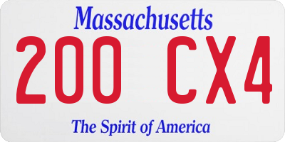 MA license plate 200CX4