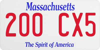 MA license plate 200CX5
