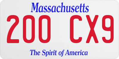 MA license plate 200CX9