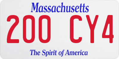 MA license plate 200CY4