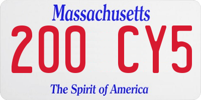 MA license plate 200CY5