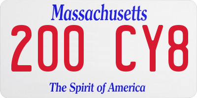 MA license plate 200CY8