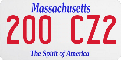 MA license plate 200CZ2