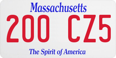 MA license plate 200CZ5