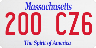 MA license plate 200CZ6