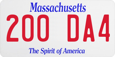 MA license plate 200DA4