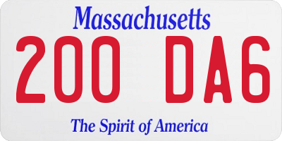 MA license plate 200DA6