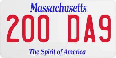 MA license plate 200DA9