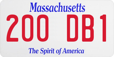 MA license plate 200DB1