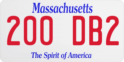 MA license plate 200DB2