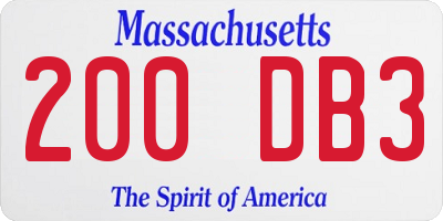 MA license plate 200DB3