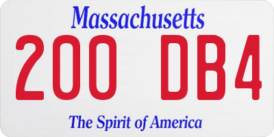 MA license plate 200DB4