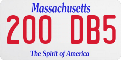 MA license plate 200DB5