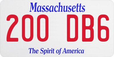 MA license plate 200DB6