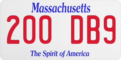 MA license plate 200DB9