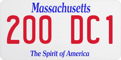 MA license plate 200DC1