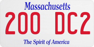 MA license plate 200DC2