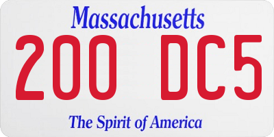 MA license plate 200DC5