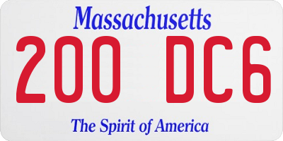 MA license plate 200DC6