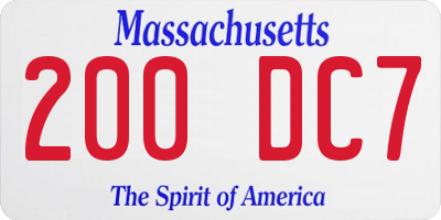 MA license plate 200DC7