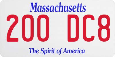 MA license plate 200DC8