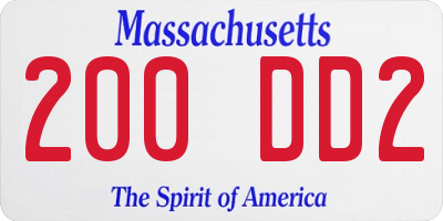 MA license plate 200DD2