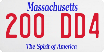 MA license plate 200DD4