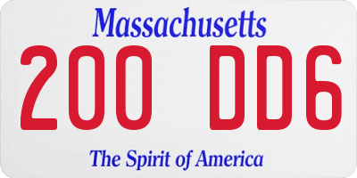 MA license plate 200DD6