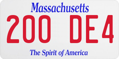 MA license plate 200DE4