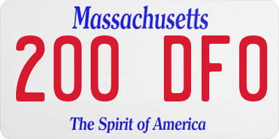 MA license plate 200DF0
