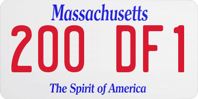 MA license plate 200DF1