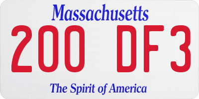 MA license plate 200DF3