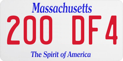 MA license plate 200DF4
