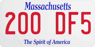 MA license plate 200DF5
